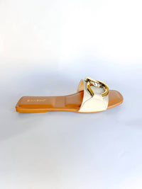 Bamboo Women's Chain Slide Sandals in ivory gold - women's sandal - view 4