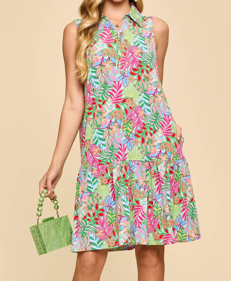 Dear Scarlett Coastal Dusk Collared Summer Dress in mint - women's dress