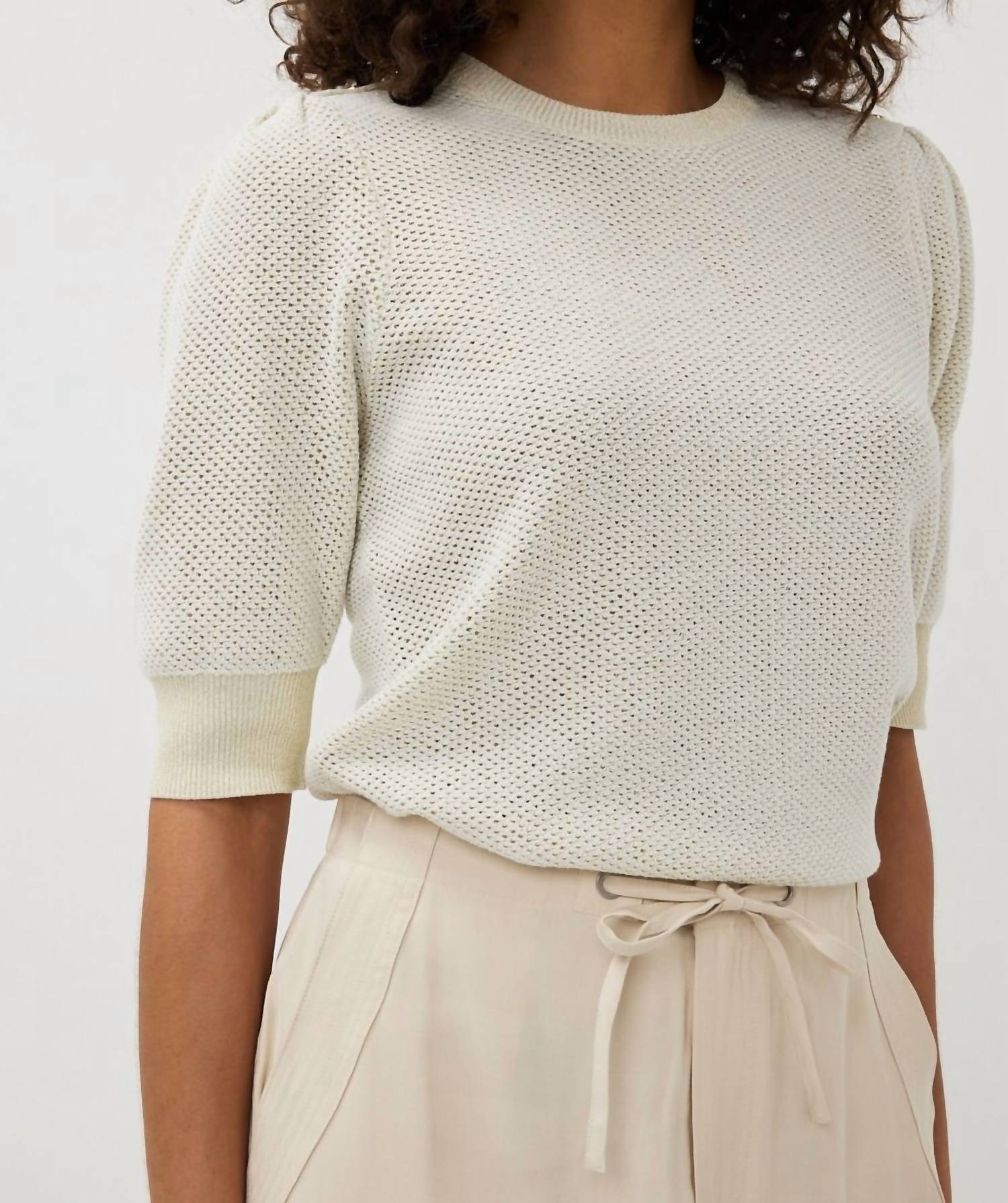 Esqualo - Short Sleeve Gather Sweater