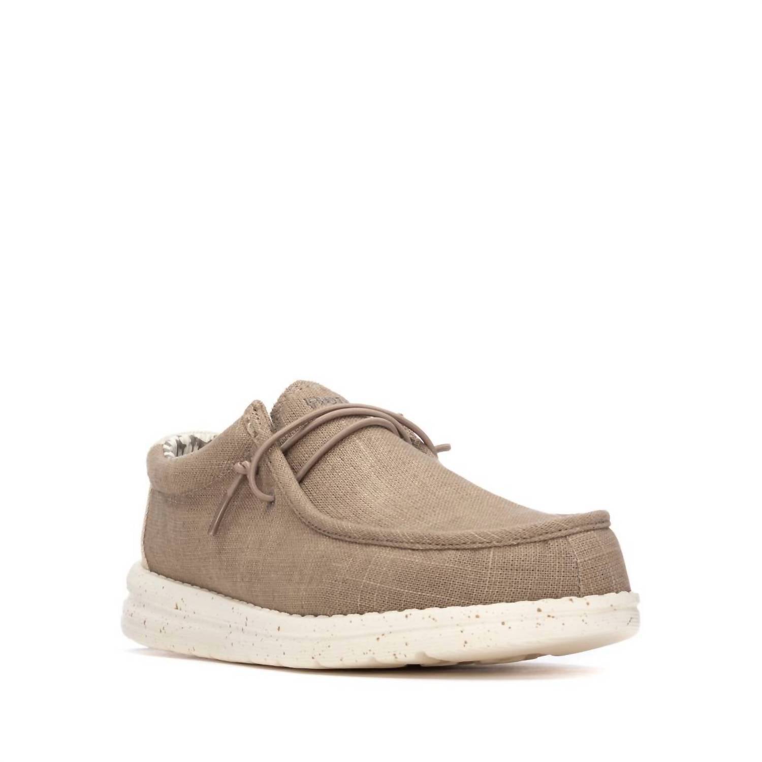Xti Men's Comfort Boat Shoes in taupe - men's shoe - detail view