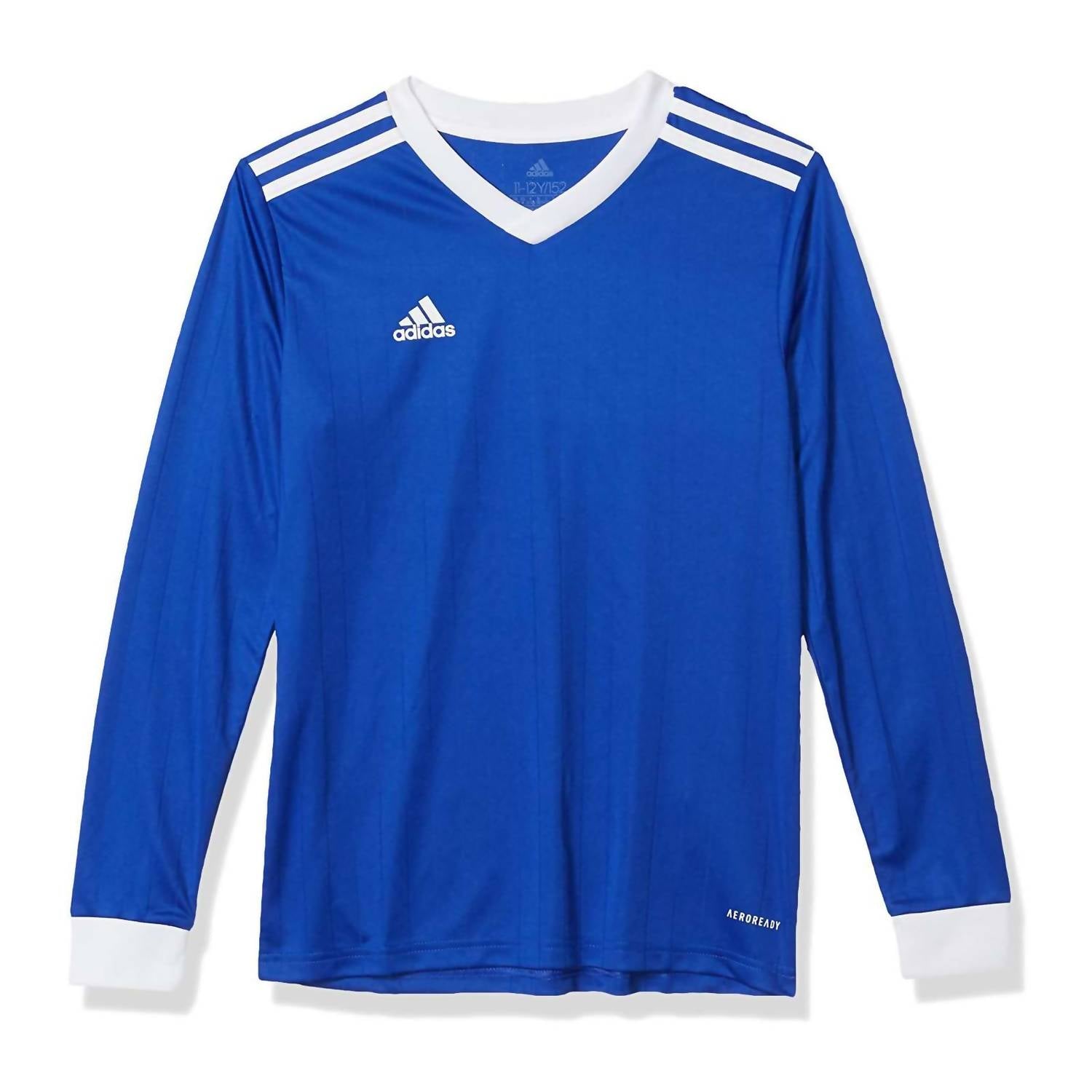 adidas Boy's Tabela 18 Long Sleeve Jersey in bold blue - kids' long sleeve top