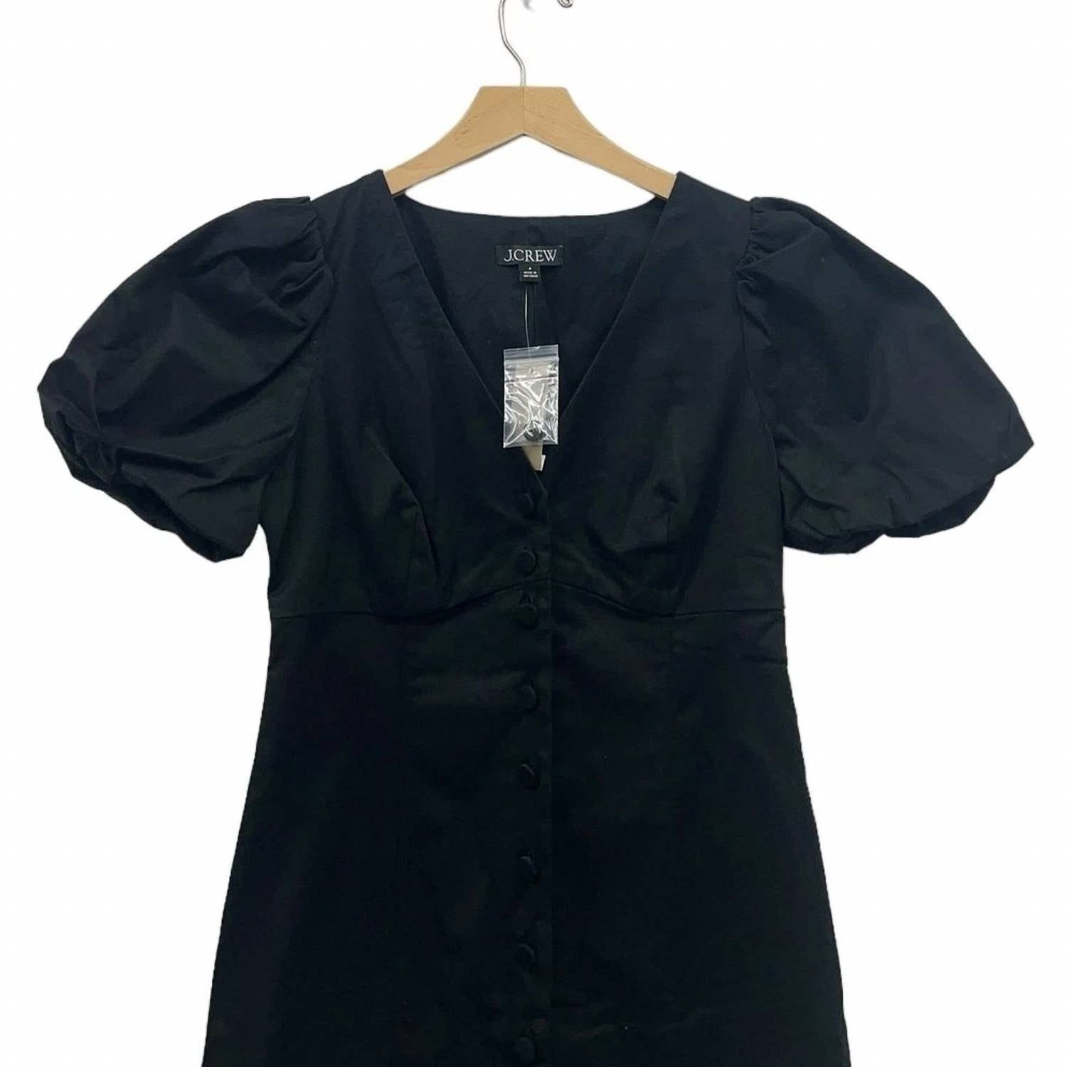 J.Crew - Button-front Puff-sleeve Mini Dress