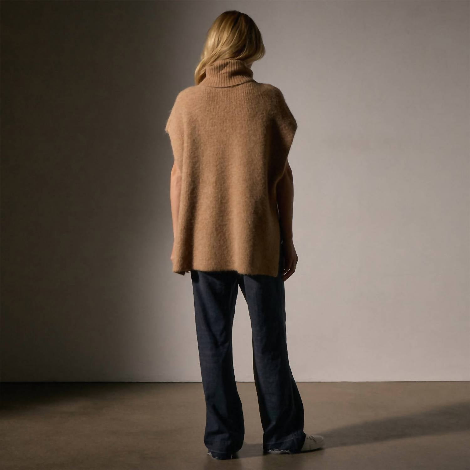 James Perse - Women's Waffle Knit Funnel Neck Tunic Top