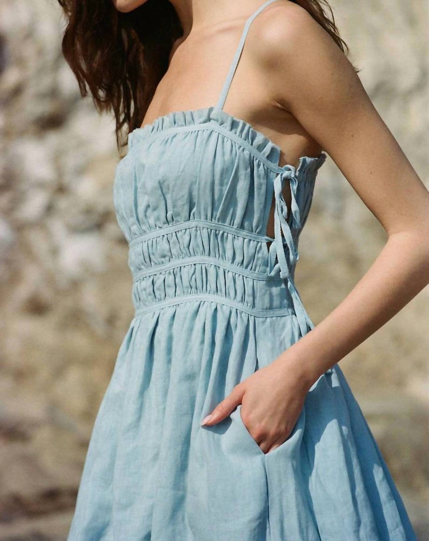 A.Ren - Woven Linen Sleeveless Maxi Dress