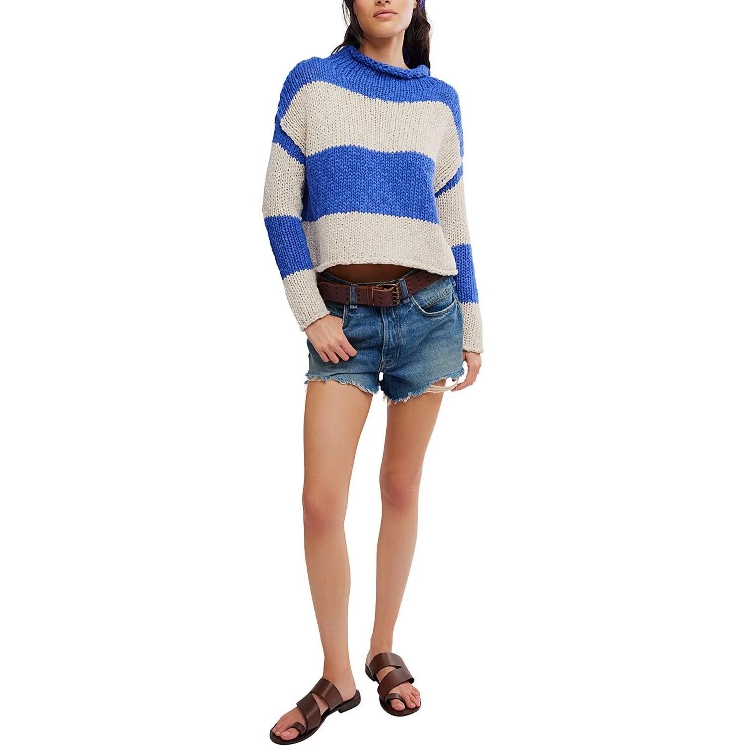 Free People - Opal Rollneck Knit Stripe Sweater