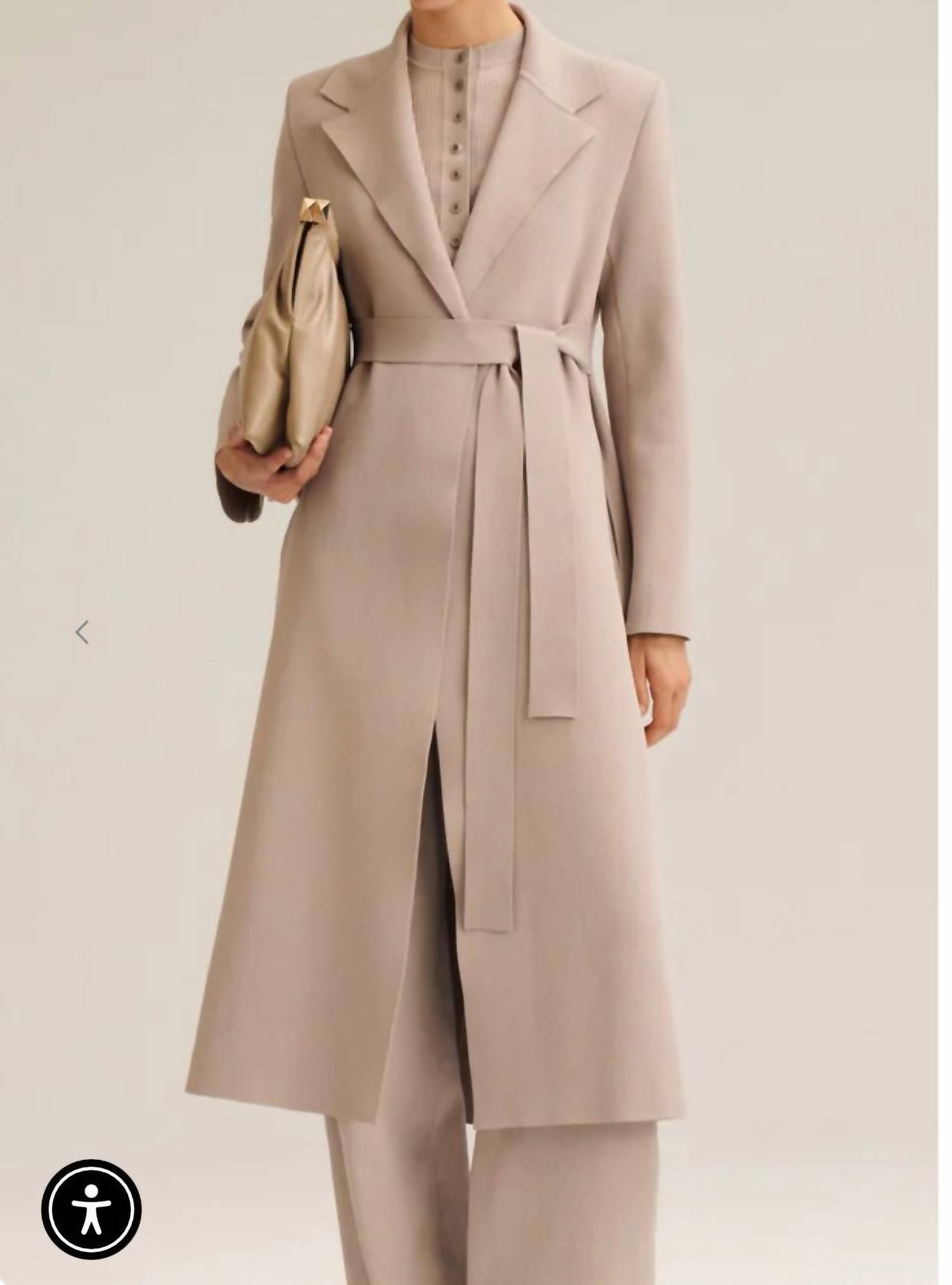 Scanlan Theodore Crepe Knit Soft Coat in oyster - women's jacket