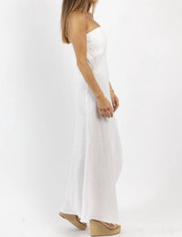 Olivaceous - Jasper Linen Strapless Dress