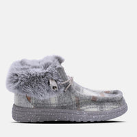 Lamo Women's Cassidy Winter Shoe in grey plaid - women's shoe