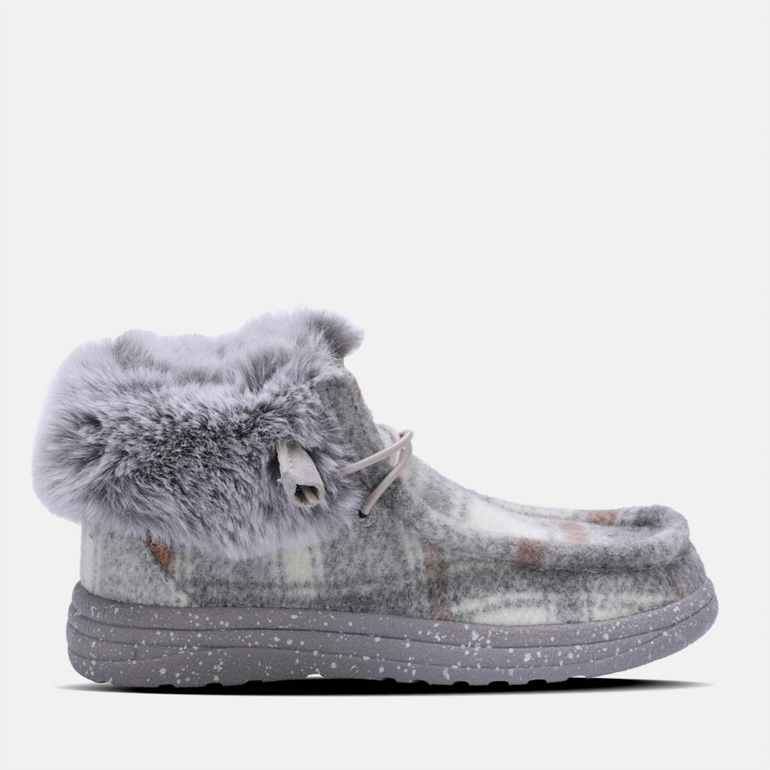 Lamo Women's Cassidy Winter Shoe in grey plaid - women's shoe