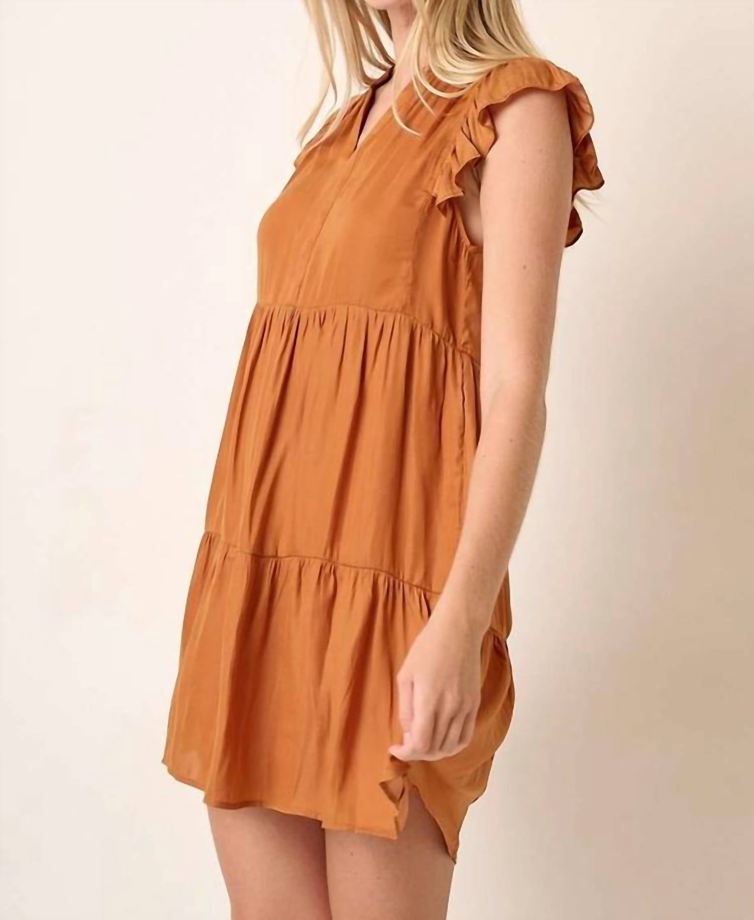 Mittoshop - Satin Tier Detail Mini Dress