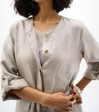 Joseph Ribkoff - Waist Tie Foiled Linen Jacket