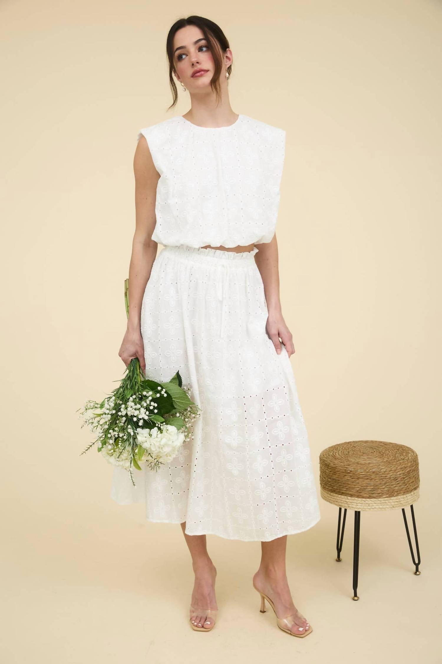 Blu Pepper - Bridget Eyelet Skirt