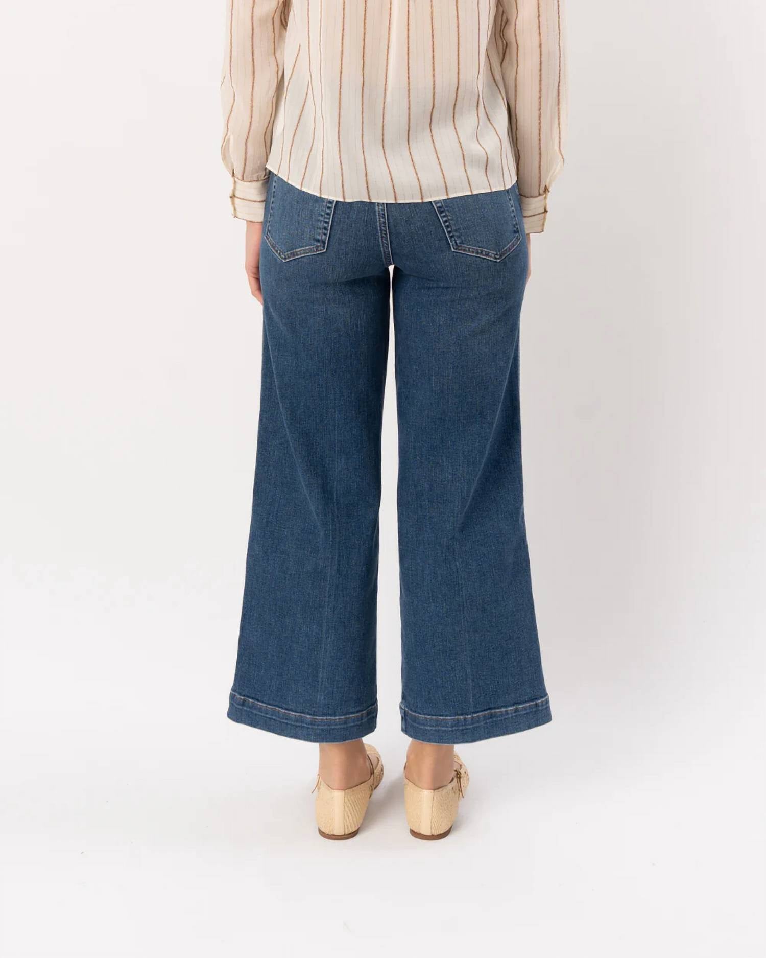 Frame - Seamed Wide Trouser Crop Jean