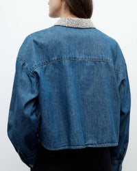Twp - My Ex's Denim Jacket With Crystal Collar