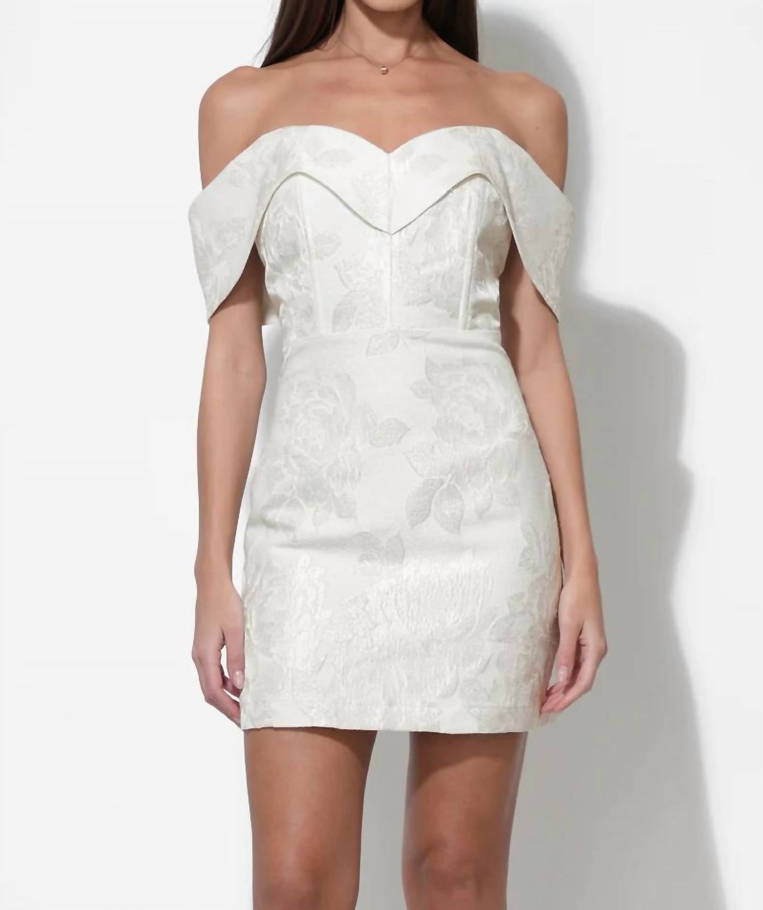 Adelyn Rae - Alice Off Shoulder Jacquard Mini Dress