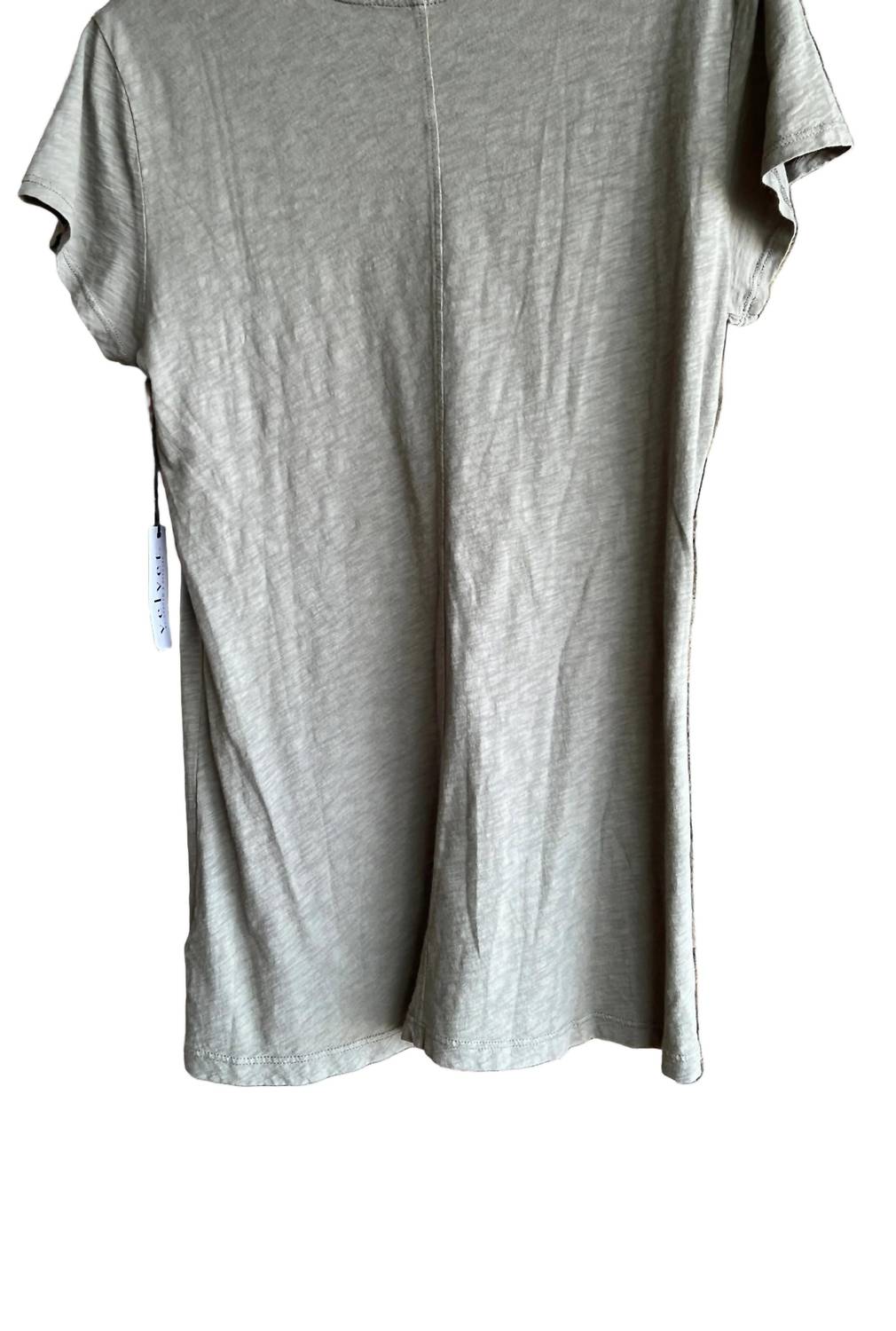 Velvet by Graham & Spencer Women's Odelia Short Sleeve Crewneck Tee in basil - women's t-shirt - detail view