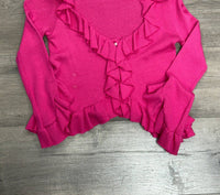 Trouble At The Mill - Ruffle Cardigan Sweater