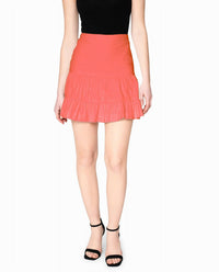Nicole Miller - Cotton Metal Flounce Mini Skirt