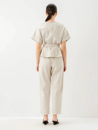Fifteen Twenty - Women's Belted Button Up Top