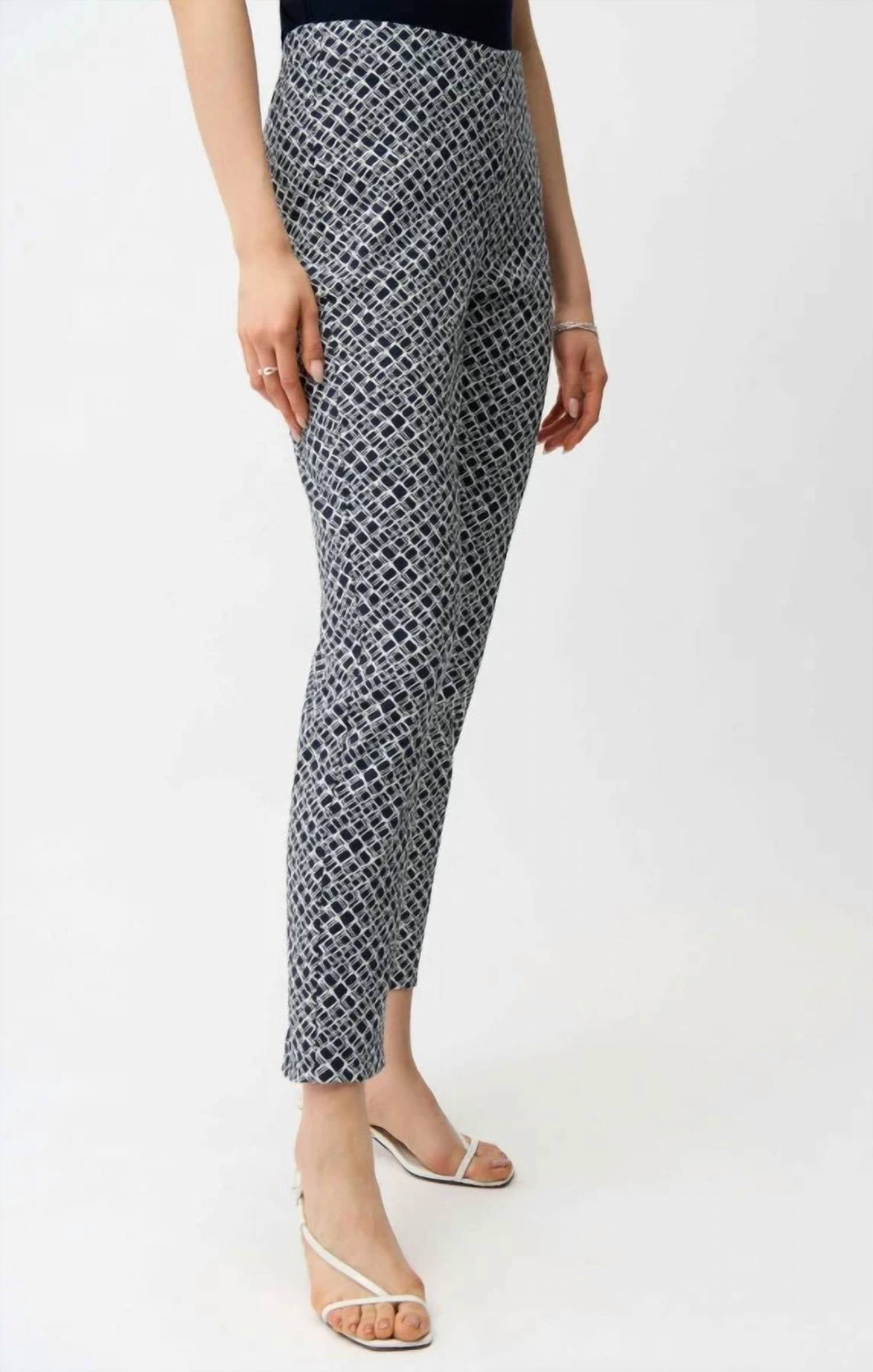 Joseph Ribkoff - Geometric Jacquard Slim Fit Pants