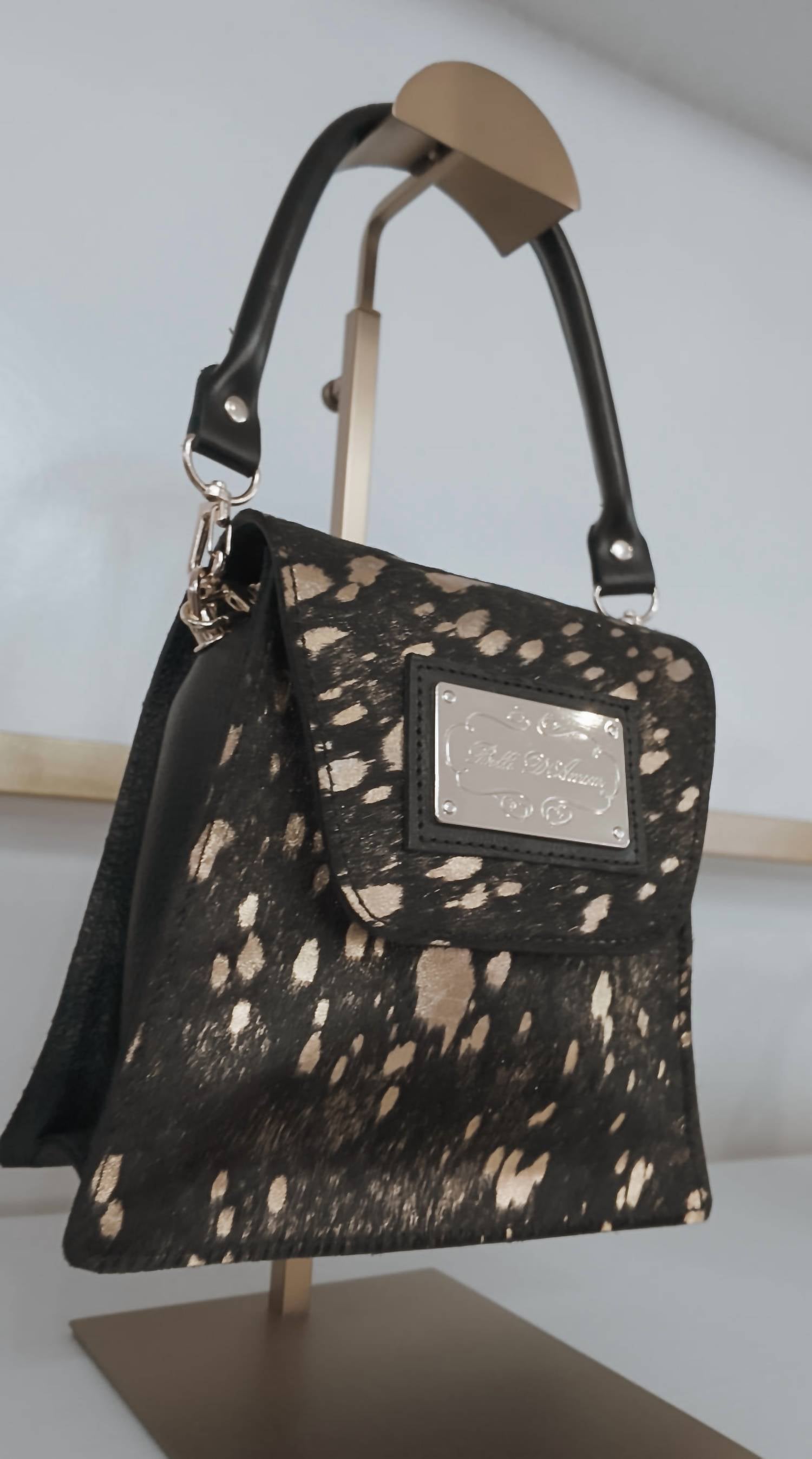 Belle D'Amour Women's The Kiki Handbag in black gold - women's bag