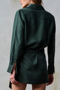Hevron Triva Dress in deep forest - women's dress - detail view