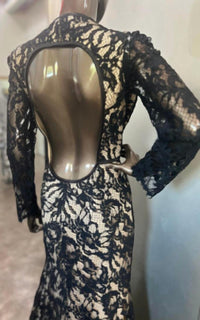 Angela & Alison - Women's Lace Cut Out Back Dress