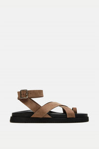 STEVE MADDEN Women's Mira Sandal in taupe - women's sandal - detail view