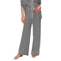White + Warren - Superfine Cotton Stripe Wide Leg Pants