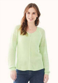 Fdj - Long Pointelle Sleeve V-neck Sweater