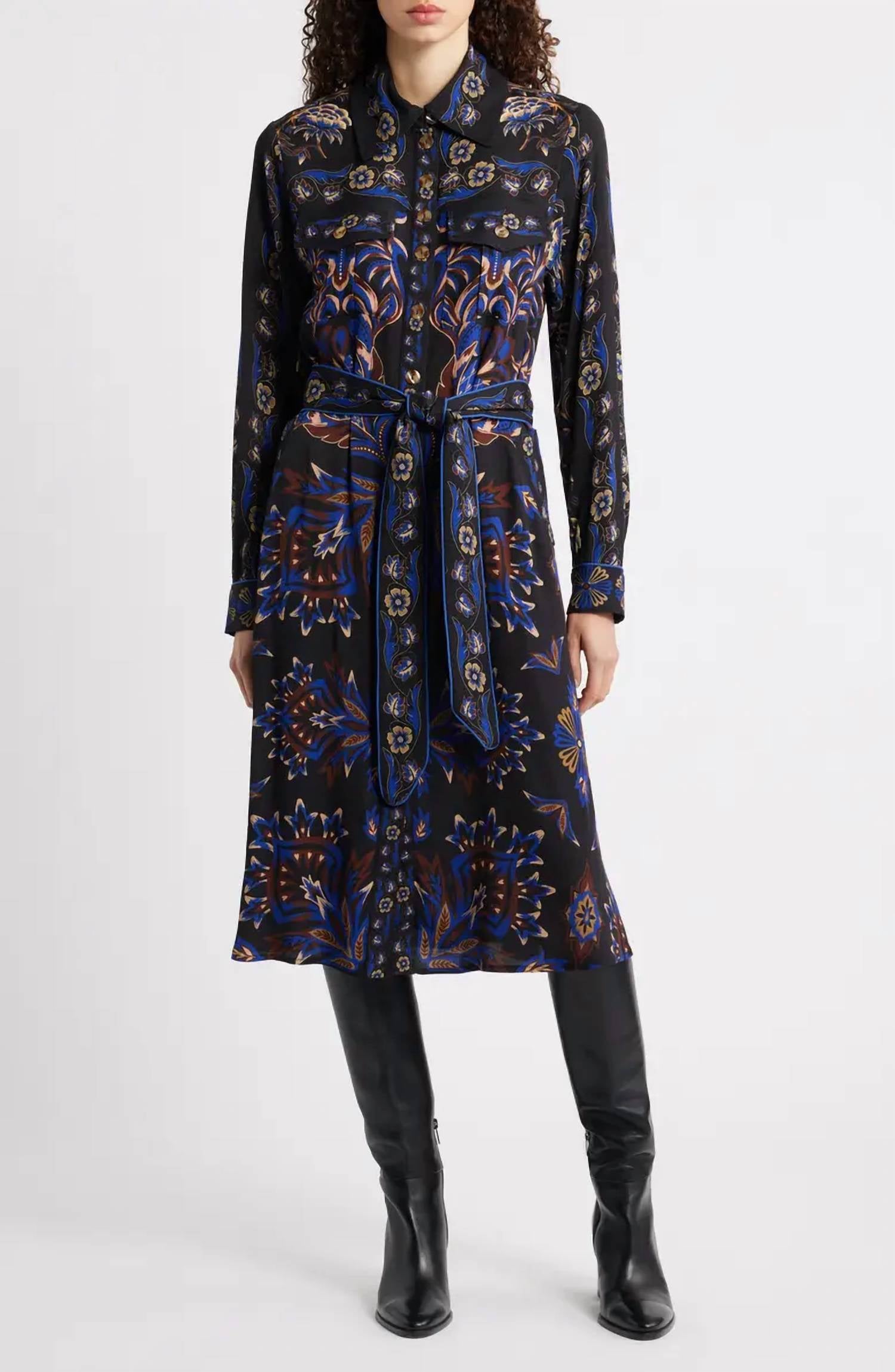 Farm Rio - ARABESQUE MIX SCARVES MIDI DRESS