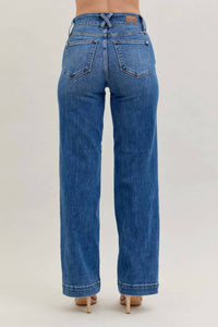 Judy Blue - High Waist Double Button Wide Leg Denim Jeans -plus