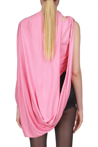 Marina Moscone - Asymmetric Draped Cape Top
