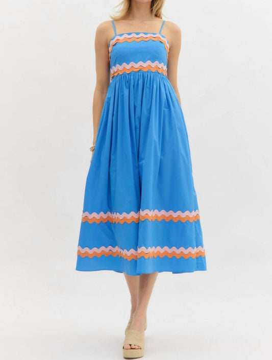 Entro - Midi Sundress Rick Rack Trim