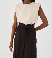 Dress To - Front Ties T-shirt Bodice Maxi Dress