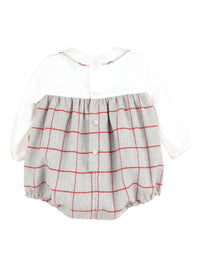 Sophie & Lucas - Holiday Check Choo Choo Bubble Romper