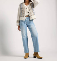 Seventy Eight and Sunny River Rock V-neck Cardigan in cream - women's cardigan