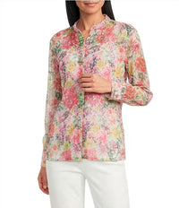 John Mark - Abstract Floral Lace Blouse