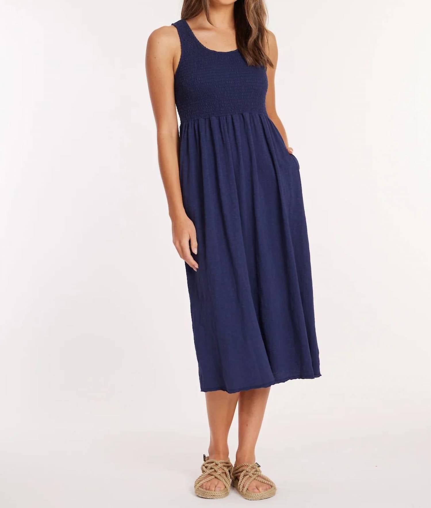 Mododoc - Smocked Tank Midi Dress