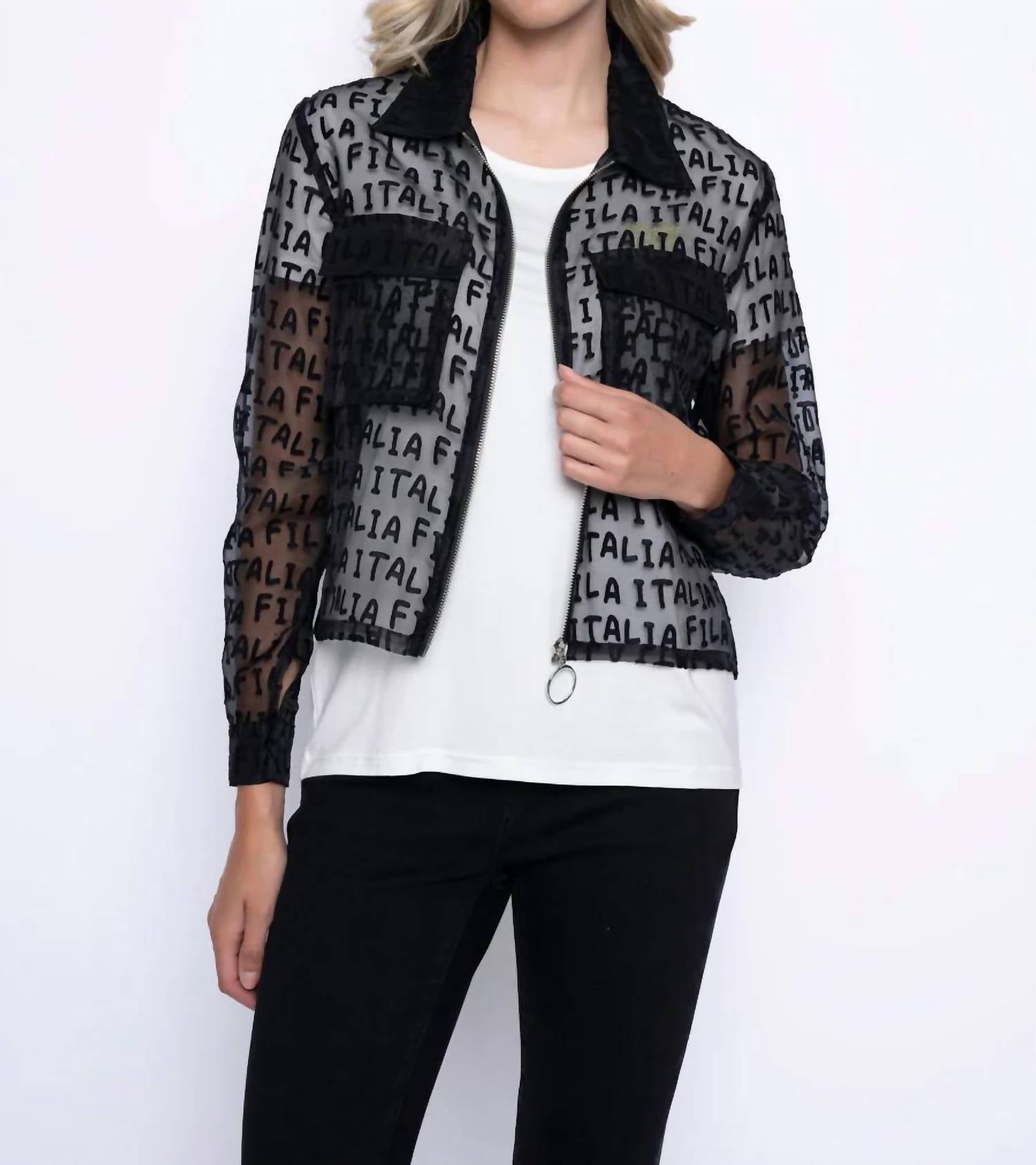 Picadilly - Zip-front Cropped Embellished Jacket