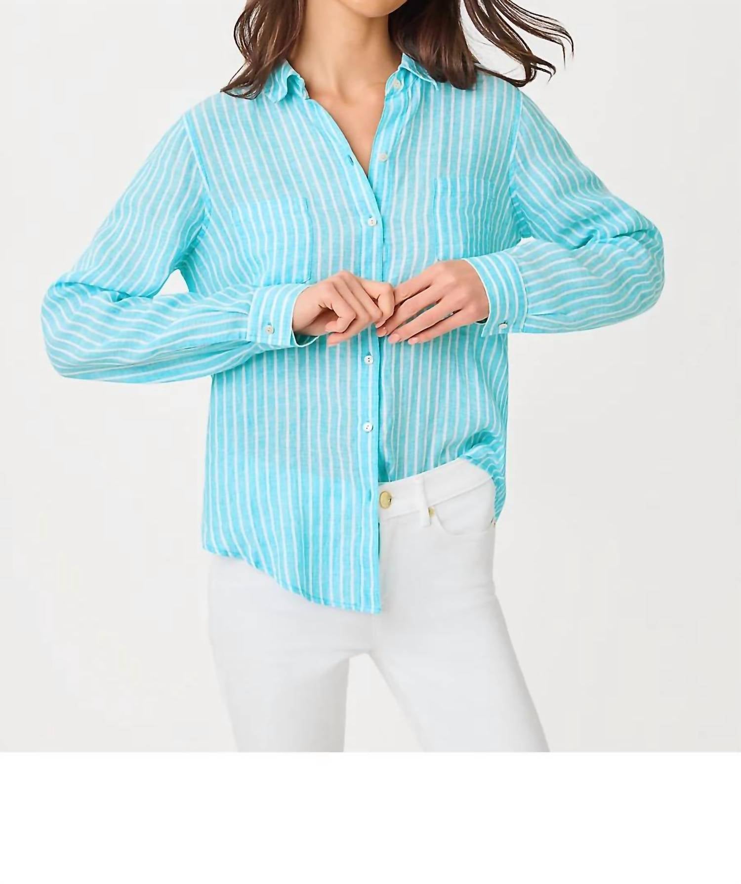 Lilly Pulitzer - Sea View Linen Button Down Top