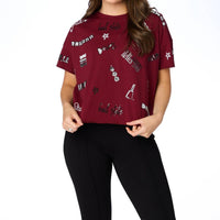 Stewart Simmons - Sequin Boxy Mississippi State Tee