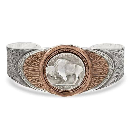 Montana Silversmiths - Men's Buffalo Feather Prairie Dancers Cuff Bracelet