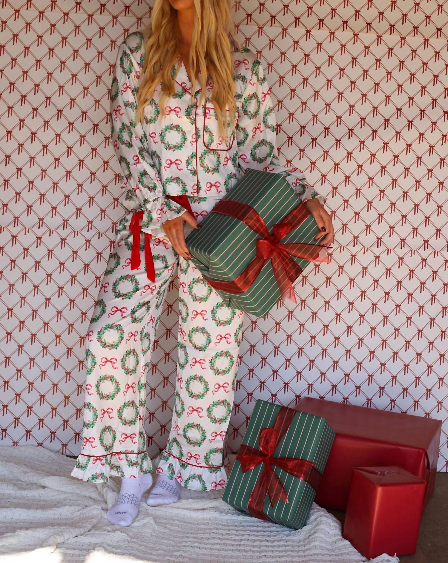 Peach Love - Holly Jolly Stain Pajama Set