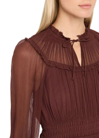 Ulla Johnson - Ava Long Sleeve Dress With Ruffle Trim
