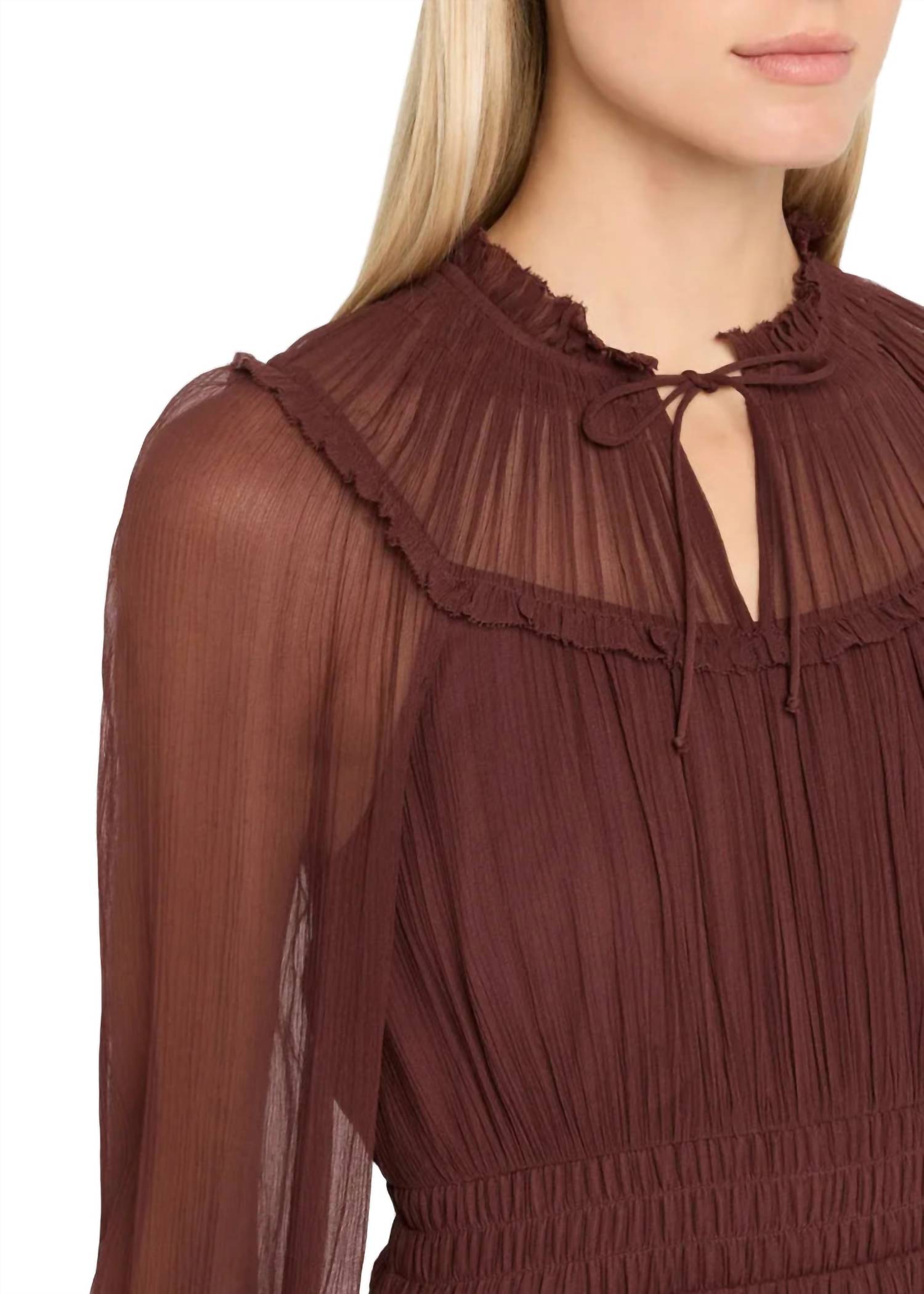 Ulla Johnson - Ava Long Sleeve Dress With Ruffle Trim