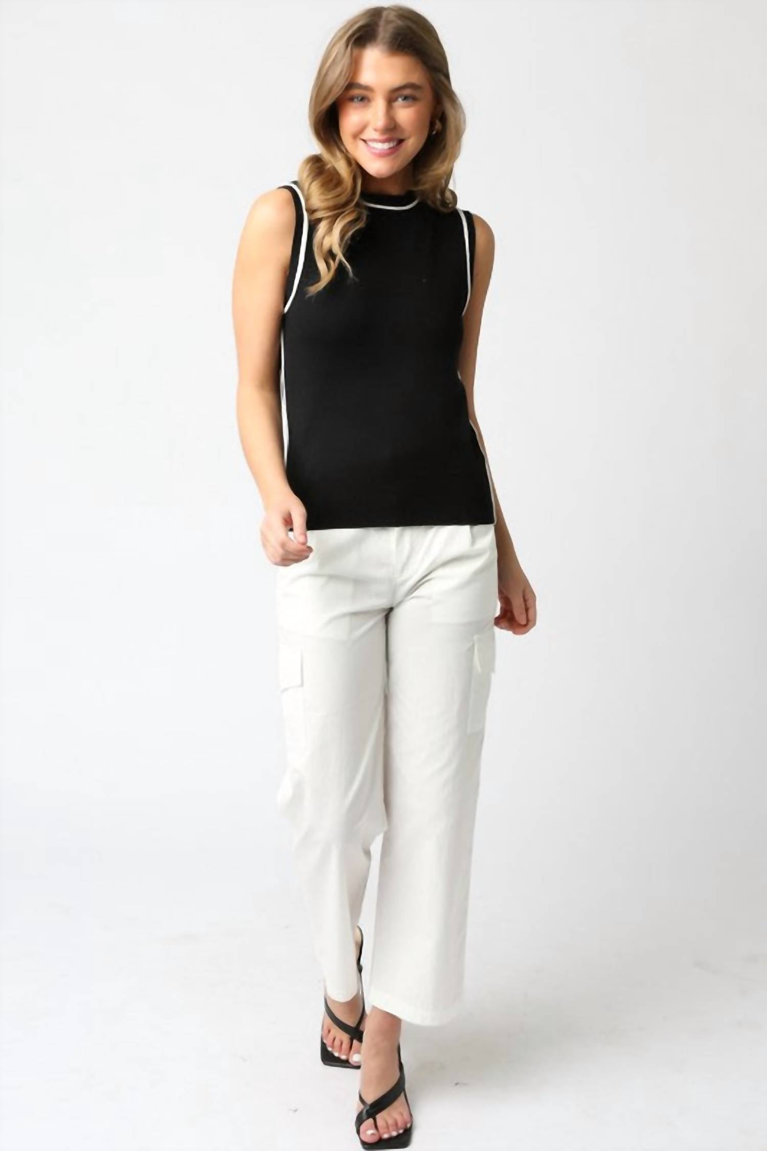 Olivaceous - Bello Shell With Contrast Sweater