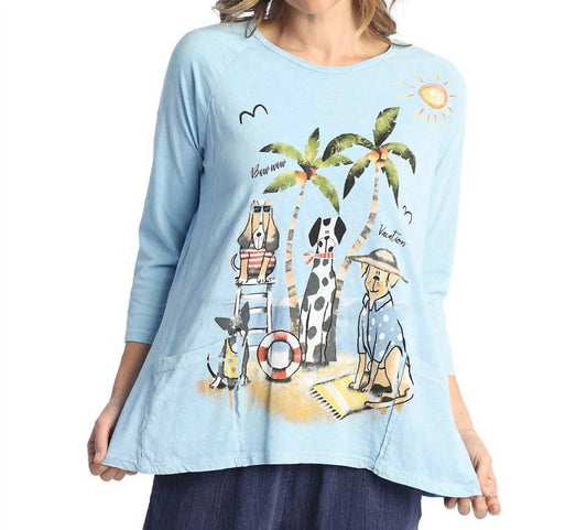 Jess & Jane - Aloha Mineral Washed Patch Pocket Cotton Top