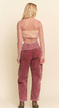 Davi & Dani - Ruby Hearts Mesh Tee
