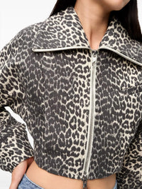 Ganni - Leopard Cotton Tweed Jacket